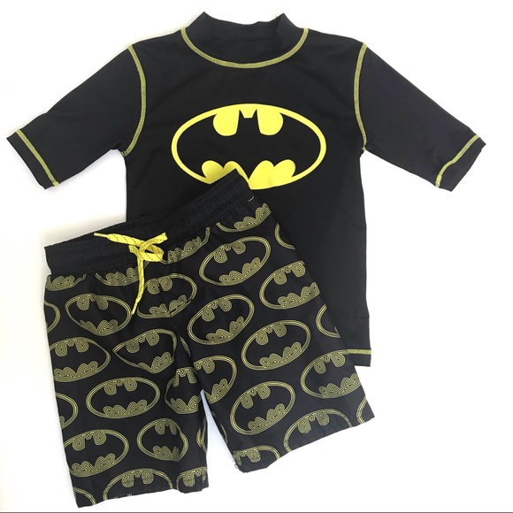 Boys Batman Theme Matching Rash Guard 